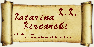 Katarina Kirćanski vizit kartica